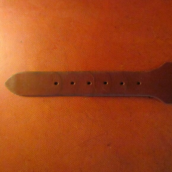 LEATHER AMMO BELT, HUNTING;  32"- 37" WAIST, 2.5" WIDE, BRASS BUCKLE; HUNTER'S - Picture 10 of 11